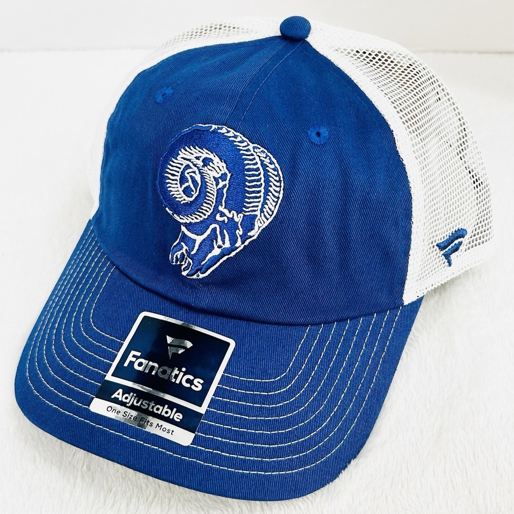 Los Angeles Rams Fanatics Vintage Logo Trucker Hat Cap Snapback Adjustable NFL